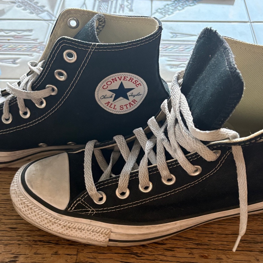 Converse Black High Top Sneakers with White Accents